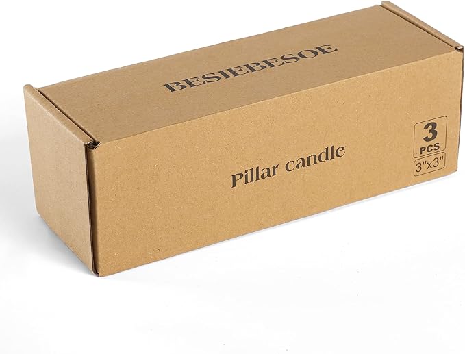 3×3 White Pillar Candles Set of 3 Unscented Handpoured Weddings, Home Decoration, Restaurants, Spa