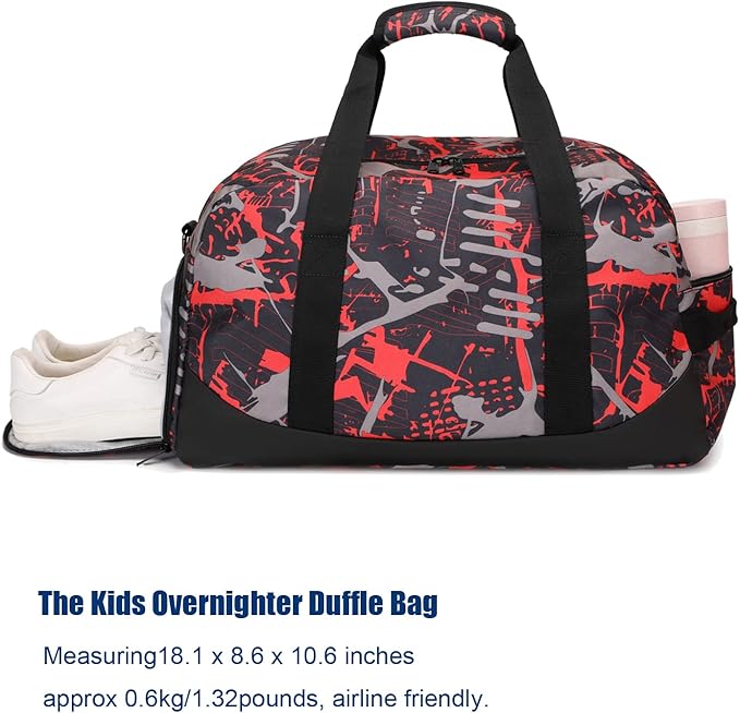 Octsky Sports Duffel Bag Gym Bag with Shoe Compartment Small Travel Overnight Bag Weekender