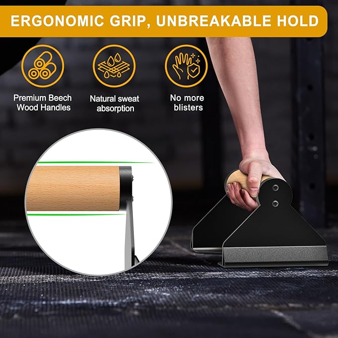 Kipika Push Up Bars, Pushup Stands, Ergonomic Wooden Handles, Anti-slip Rubber Base Pads