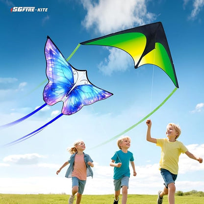 3 Piece Set Butterfly Delta Octopus Kites for Kids and Adults，Easy to Fly for Outdoor Adults