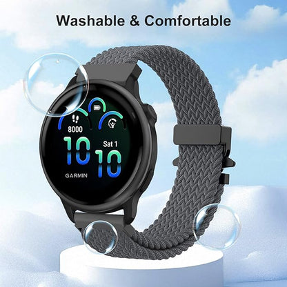 Braided Bands Compatible with Garmin Vivoactive 6/5/3/Venu 2 Plus/Forerunner 165/55/645/245 Music
