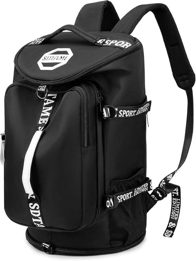 Gym Duffle Bag Backpack with Shoe Compartment,4 ways Travel Backpack for Women and