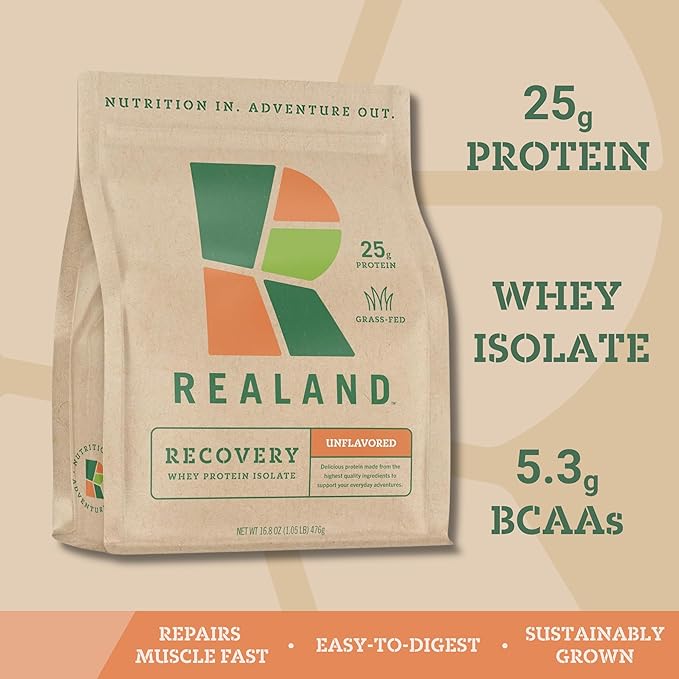 Whey Protein Isolate - Grass-Fed Protein Powder for Recovery - 22g of Protein - 17 Servings (One