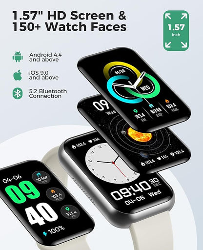 Smart Watch Fitness Tracker (Answer/Make Call), 24/7 Heart Rate Spo2 Blood Pressure Monitor Sleep