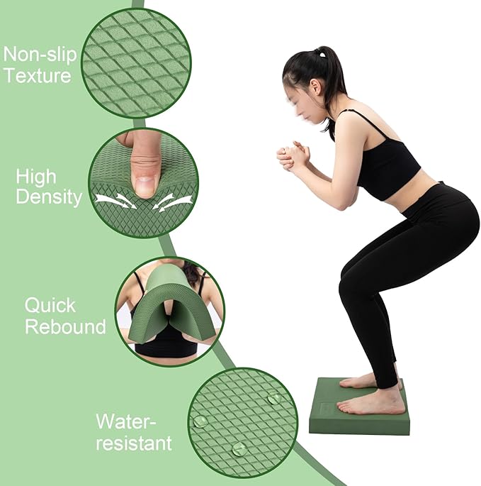StrongTek Professional Foam Exercise Balance Pad - 15.8" x 13" x 2", High-Density TPE Foam Knee
