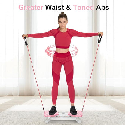 Waist Twister Ab Machine, 300 lbs Capacity Exercise Twist Board with Resistance Bands, Core Trainer