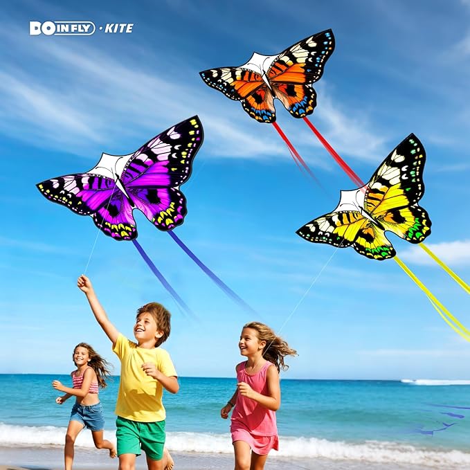 Butterflys for Kids, Beautiful Kite Easy to Fly for Beginners with 328 ft Line & Line Winder