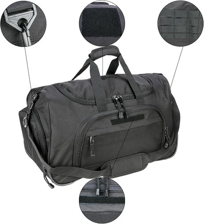 Gym Duffel Bag for Men Sports Duffel Bag with Shoe Compartment (BLACK-Model B)