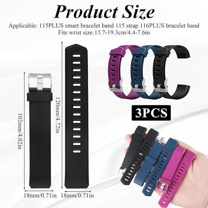 Watch Bands Replacement for ID115plus HR, Very Fit Pro Activity Fitness Tracker Wrist Bands Set