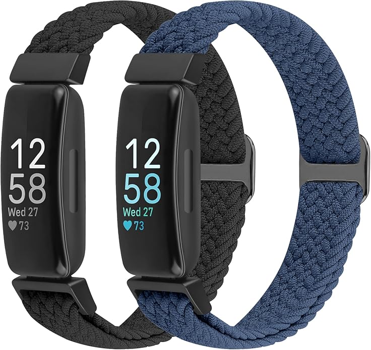 Elastic Braided Watch Band Compatible with Fitbit Inspire 3/Inspire 2/Inspire/Inspire HR/Fitbit ace