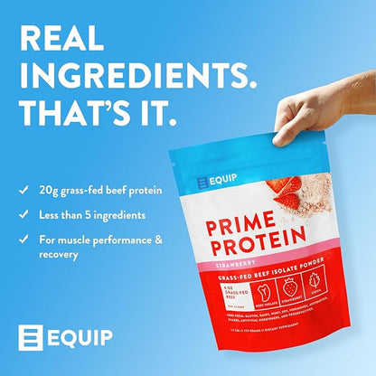 Equip Foods Prime Protein Powder | Clean, Grass Fed Beef Protein Powder | Carnivore Protein Isolate