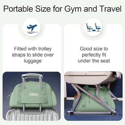 Small Gym Bag 14 inch for Women & Men Mini Gym Duffel Bag with Wet Compartment Waterproof Travel