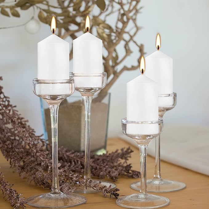 2"x4" High White Pillar Candles, Set of 20 Unscented. Bulk Buy. Ideal for Halloween, Wedding