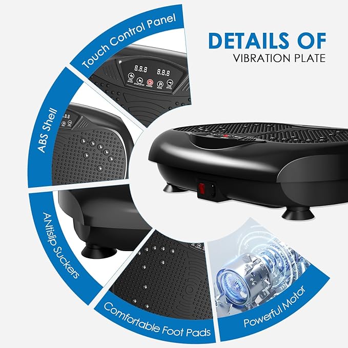 Vibration Plate Exercise Machine - Whole Body Workout Vibration Platform Lymphatic Drainage Machine