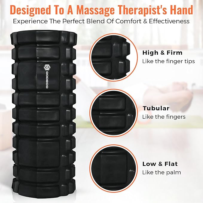 Deep Tissue Foam Roller - High-Density Muscle Massage Roller for Recovery, Pain Relief, Trigger