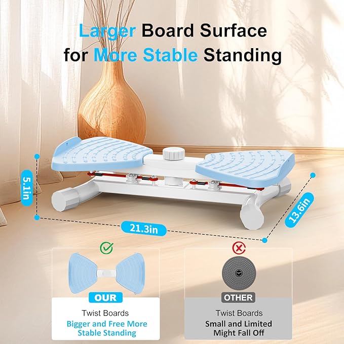 Waist Twister Ab Machine, 300 lbs Capacity Exercise Twist Board with Resistance Bands, Core Trainer