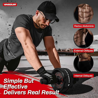 VINSGUIR Ab Roller Wheel, Abs & Core Workout Equipment for Home Gym with Knee Pad Accessories