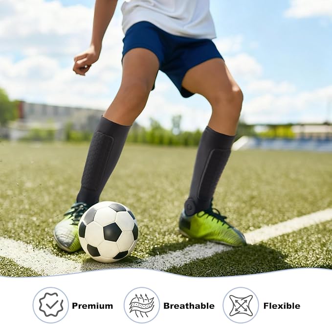 Soccer Shin Guards, Soccer Shin Guard Pads with Calf and Ankle Protection, SoccerProtective