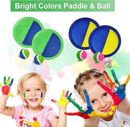 Jalunth Ball Catch Set Game Paddle - Beach Toys Back Yard Pool Outdoor Games Backyard Camping Throw