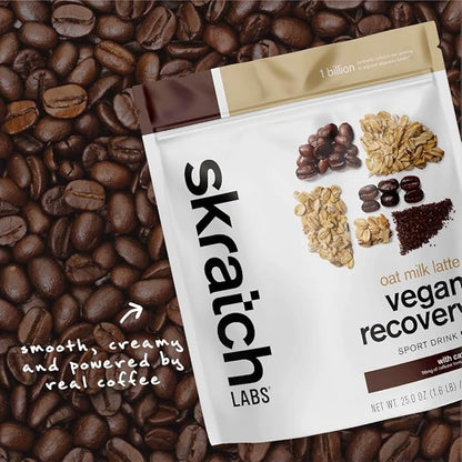 Skratch Labs Recovery Drink Mix - Oat Milk Latte - Post Workout Powder - Complete Plant Protein and
