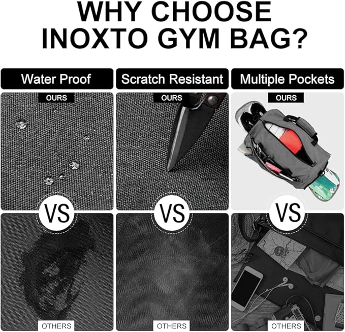 INOXTO Small Sports Gym Bag，Travel Duffel Bag with Dry Wet Pocket and Shoes Compartment for Women