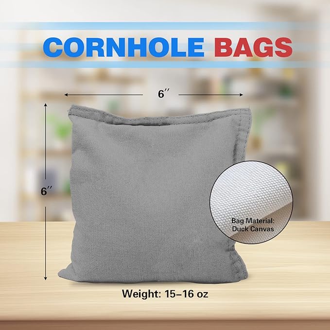 GSE Games & Sports Expert Set of 8 Premium Weather Resistant Cornhole Bags. Regulation Size and