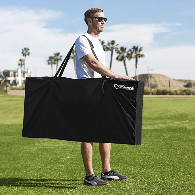 GoSports 4 ft x 2 ft Regulation Size Wooden Cornhole Boards Set - Includes Carrying Case and Over