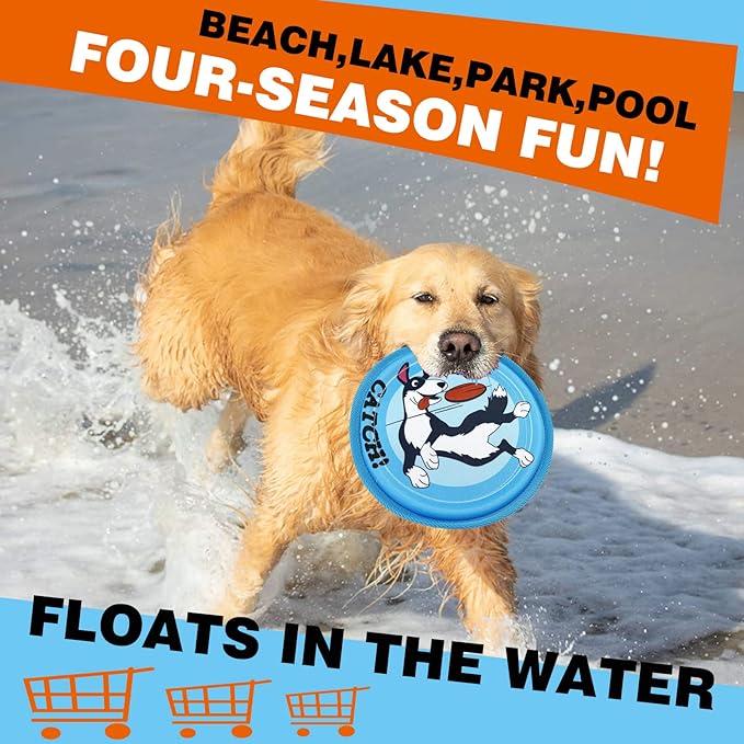 Dog Flying Disc, 3 Pack Dogs Flyer Toys, Lightweight Flying Disc Dog Fetch Toy for Small, Large