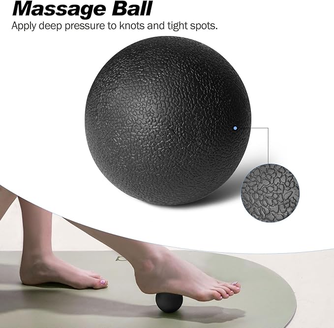 5 in 1 Foam Roller Set Trigger Point Foam Roller, Massage Roller Stick, Massage Ball, Stretching