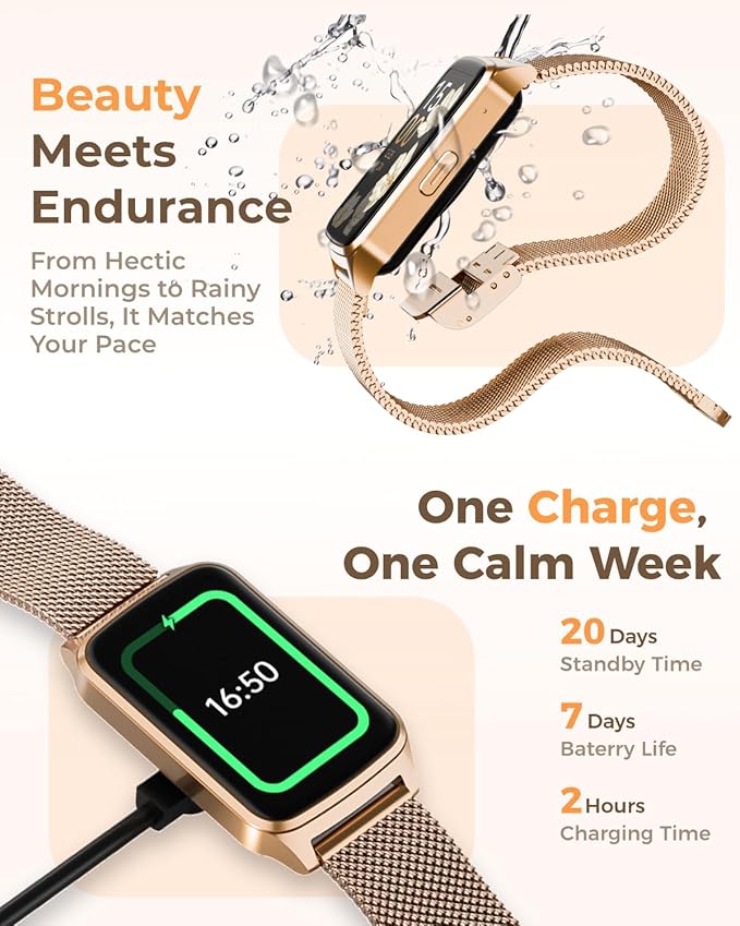 Fitness Tracker Watch for Women Men, Step Counter Work For iPhone and Android, IP68 Waterproof