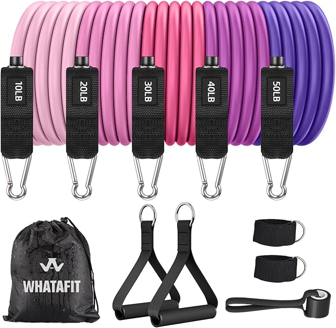 WHATAFIT Resistance Bands, Exercise Bands，Resistance Bands for Working Out, Work Out Bands with