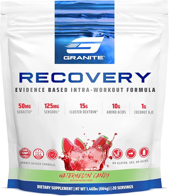Granite Nutrition Recovery - Premium Intra-Workout Drink with EAAs, Cluster Dextrin, Sensoril &