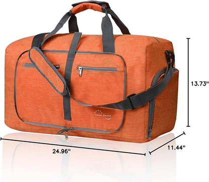 Felipe Varela Duffle Bag with Shoes Compartment and Adjustable Strap,Foldable Travel Duffel Bags