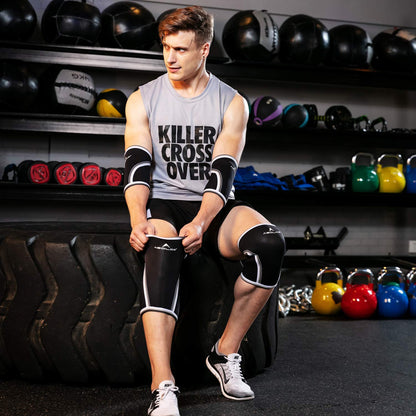 AEOLOS Knee Sleeves (1 Pair)，7mm Compression Knee Braces for Heavy-Lifting,Squats,Gym and Other