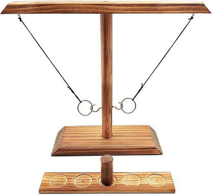 Hook and Ring Game Handmade Wooden Toss Game for Kids and Adults,Yard Games,Toss Game for