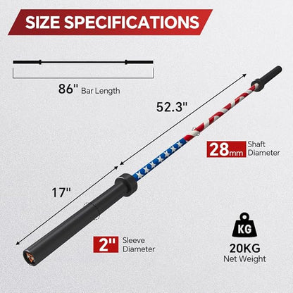 7FT Olympic Barbell Bar with Weight Plate Set Combo, Solid Olympic Bar with Bearings, 700Lbs