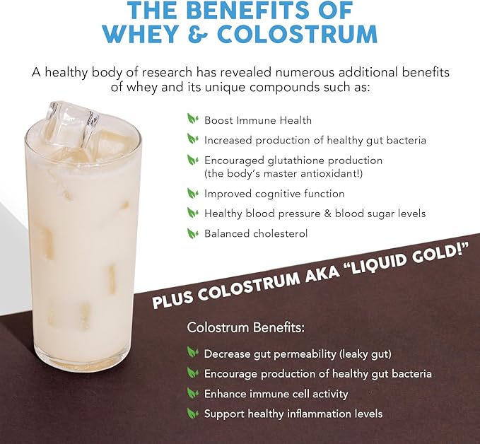 Paleovalley 100% Grassfed Whey Protein Powder with Colostrum, 13g Protein, Vanilla, Muscle