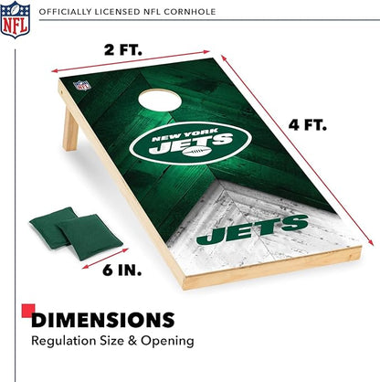 NFL Football 2' x 4' Regulation Size Solid Wood Cornhole Set with Direct Print HD Team Graphics