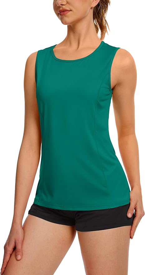 TACVASEN Women's UPF 80+ Workout Tank Top Sleeveless Quick Dry Sun Protection Hiking Athletic Gym