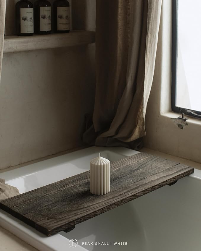 LAWA Ribbed Peak Pillar Candle - Large Beautiful Handmade Pillar Scented Soy Wax Candle Elegant