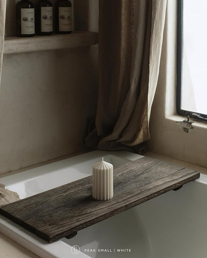 LAWA Ribbed Peak Pillar Candle - Large Beautiful Handmade Pillar Scented Soy Wax Candle Elegant