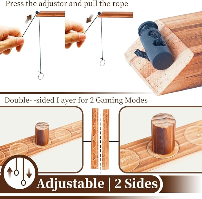 Ring Toss Games for Adults, Yard Games, Patio Decor, Outdoor Indoor Games, Wooden Hook and Ring
