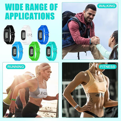 Geyoga 24 Pcs Pedometer for Walking Steps and Miles Pedometer Watch Silicone Steps Tracker Running