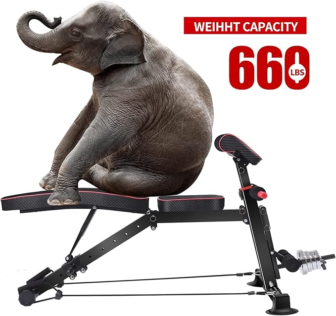 Adjustable Weight Bench - Utility workout Benches for Exercise, Free Installation Design for