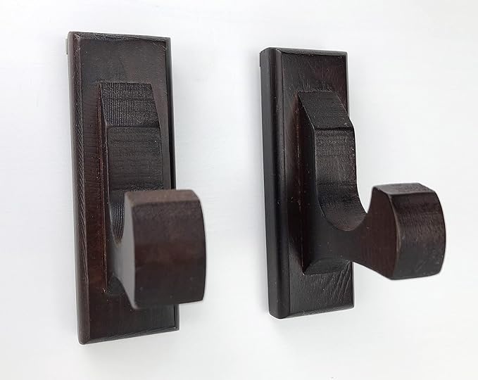 Sword Wall Mount Display Hooks - Wood Sword Holder Rack, Hanger for Martial Arts Weapons, Axe