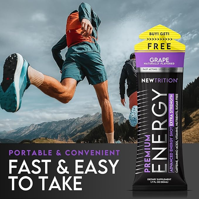 NewTrition® Extra Strength Energy Shots, 250mg Caffeine Energy Shots with Vitamin B & Amino Acids