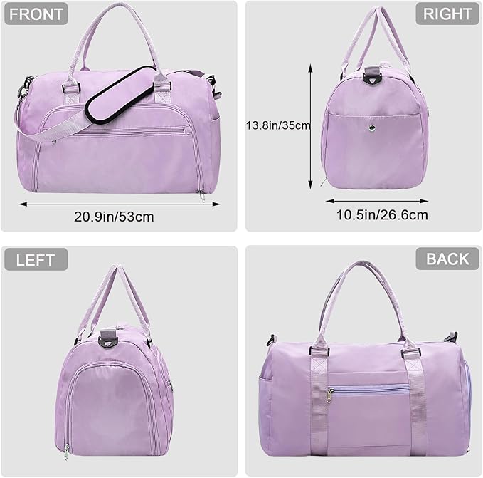 woogwin Gym Bag for Men & Women with Shoes & Wet Compartment Waterproof Duffle Bag for Travel