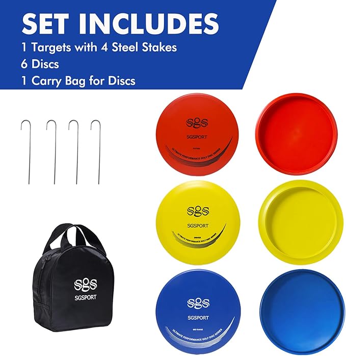 Disc Golf Basket with Discs | Portable Disc Golf Target with Heavy Duty 24-Chains Disc Golf Course