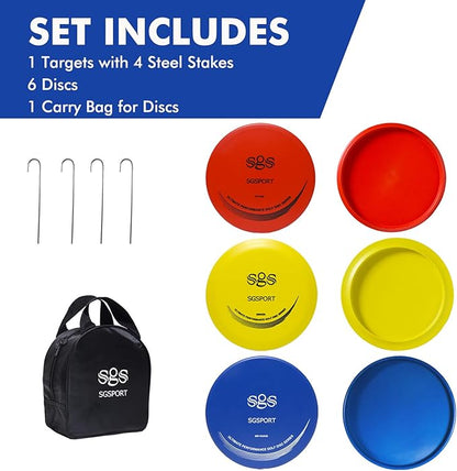 Disc Golf Basket with Discs | Portable Disc Golf Target with Heavy Duty 24-Chains Disc Golf Course