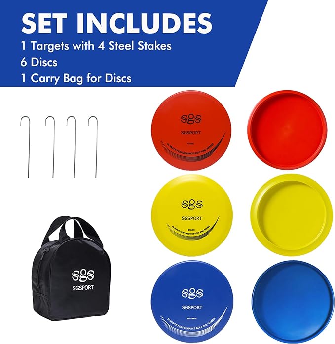 Disc Golf Basket with Discs | Portable Disc Golf Target with Heavy Duty 24-Chains Disc Golf Course